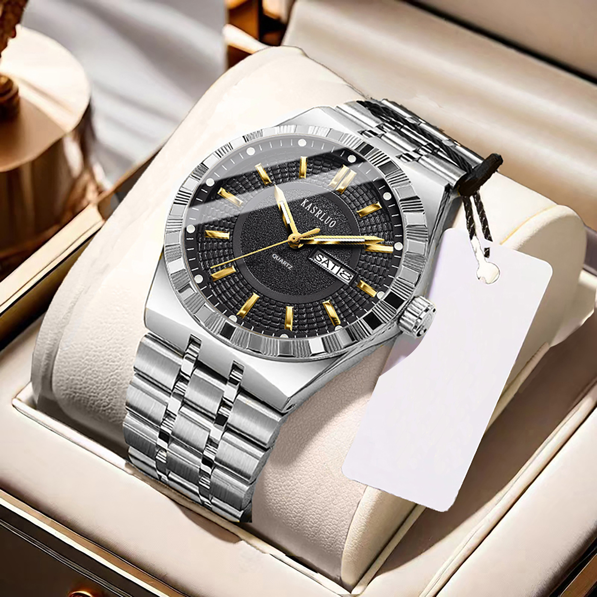 Designer Watch Men's Watch New Stainless Steel Waterproof Fashion Non-mechanical Luxury Watch Luminous Calendar Steel Band Quartz Watch