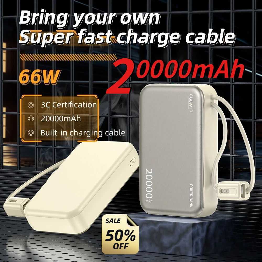 20000mAh 66W Fast Charge Power Bank CCC Chinese Certification with Cable for IPhone J251114