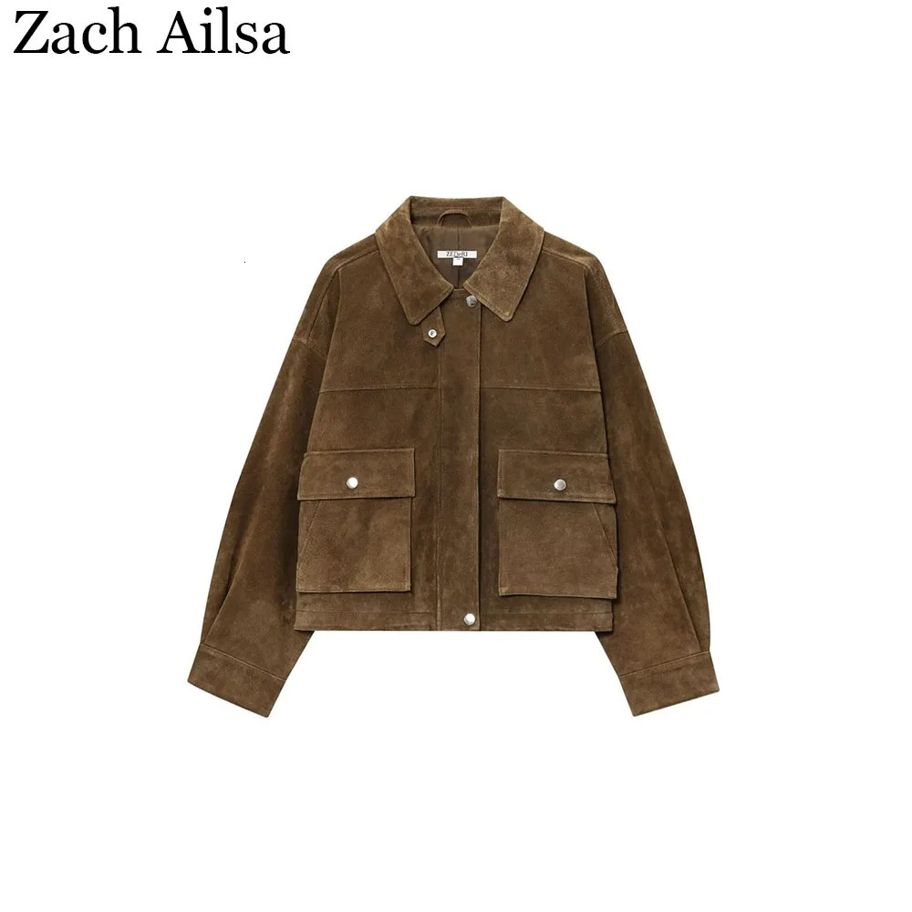 Autumn womens clothing retro sweet cool street fashion highend leather velvet pilot jacket 251021