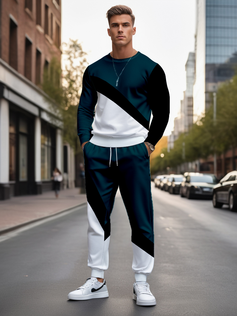 Men's Brown Knitted Cotton Blend Long Sleeve Sweatshirt Round Neck Ankle-Length Casual T-Shirt Comfortable Outdoor Wear - YLWY00150