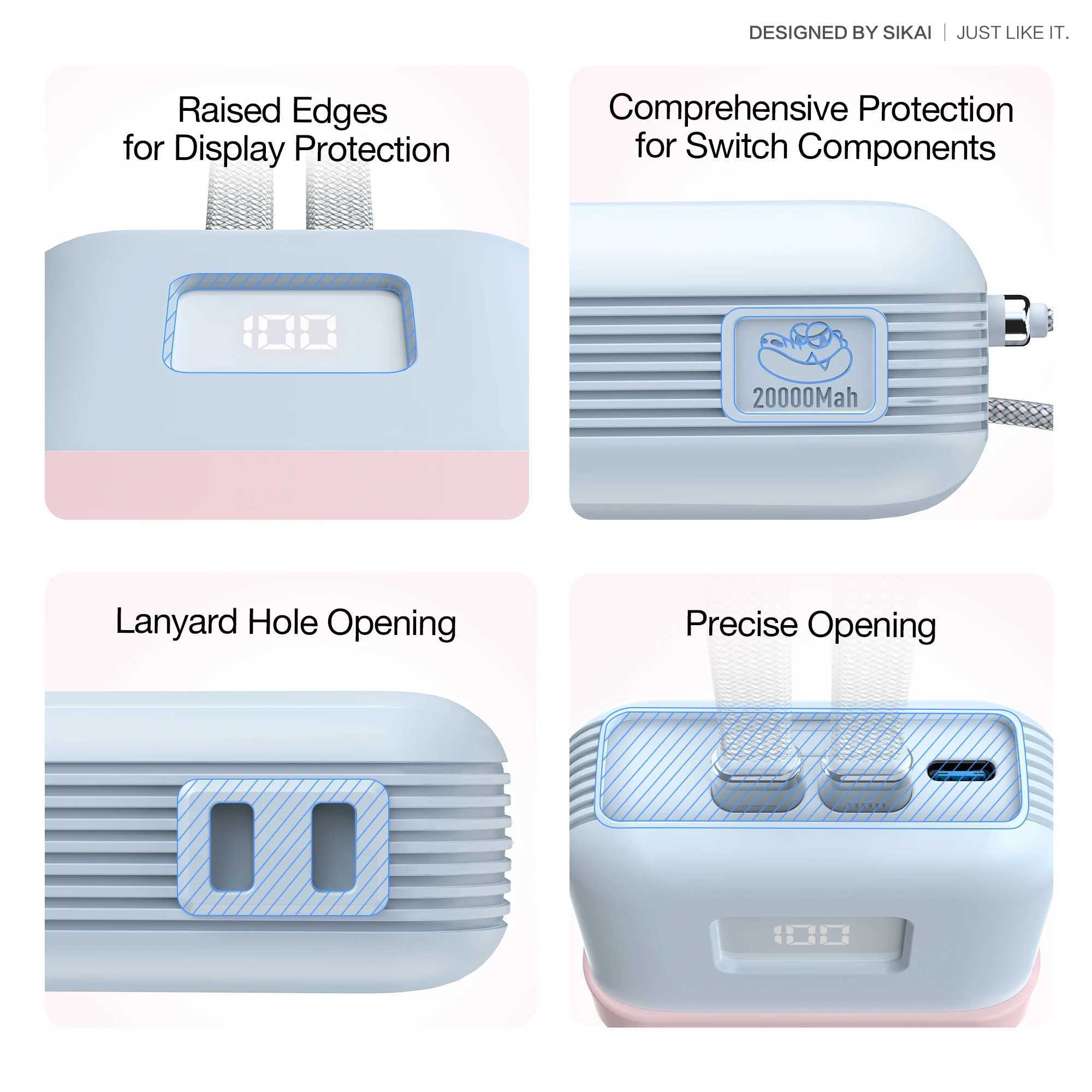 SIKAI Silicone Case for Anker 1000020000mAh 30W35W Power Bank Protective Cover for Anker Laptop Power Bank Portable Charger J251114