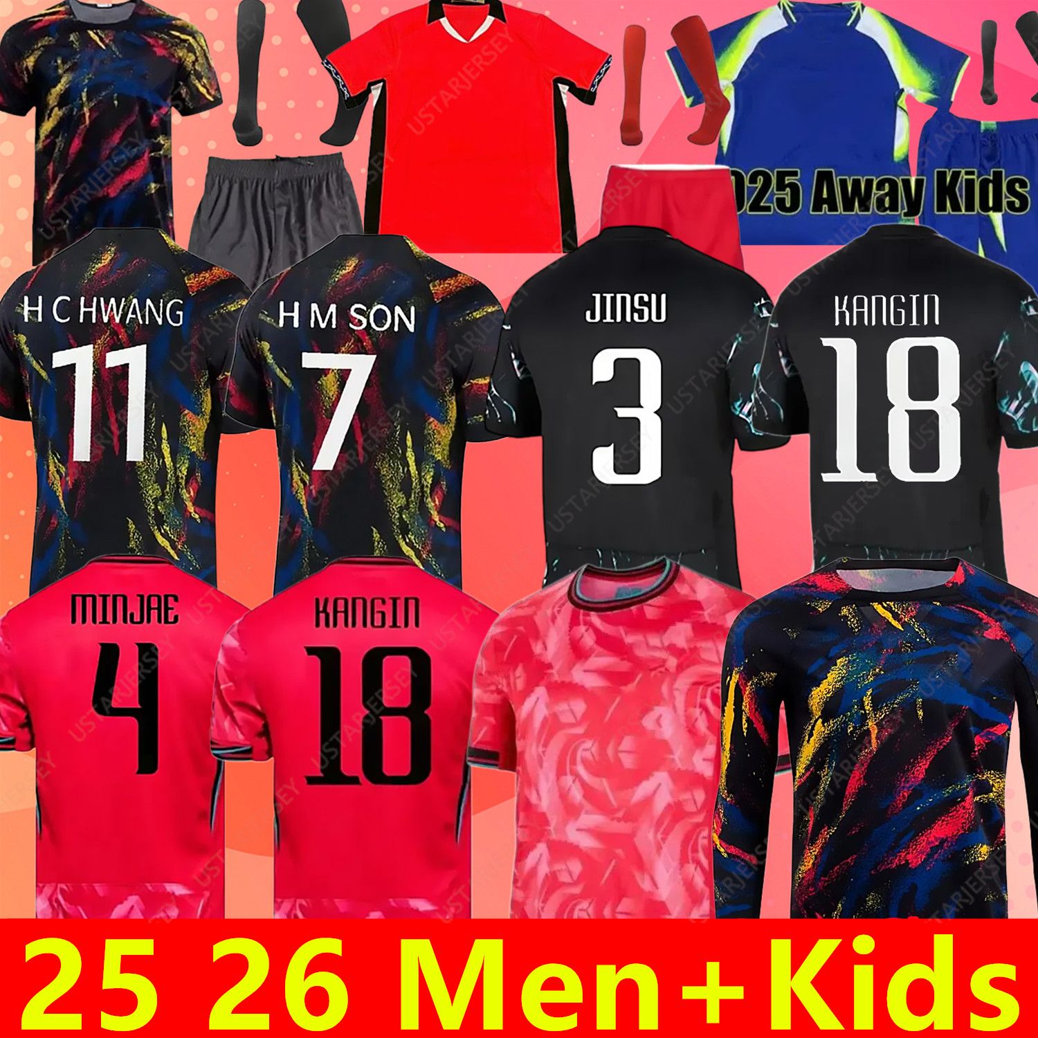 2024 2025 2026 South Korea 25 26 soccer jerseys home away HEUNGMIN KANGIN HEECHAN Korea SON HWANG KIM HWANG LEE JEONG SUNG KWON FOOTBALL SHIRTS kids red