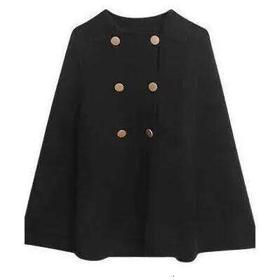 Women's Autumn Winter British Style Woolen Coat Cowl Neck Wrap Casual Loose Fit Versatile Shoulder Length Top Korean Version