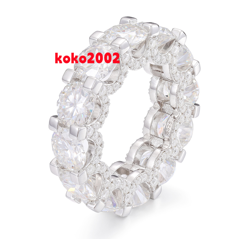 Wholesale High Quality Fashion Luxury Hip Hop Cuban Iced Out 925 Sterling Silver Moissanite Ring for Men and Women