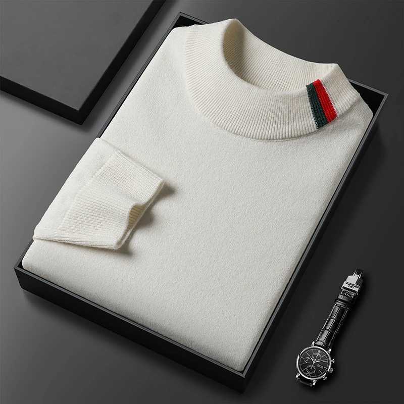 High end brand embroidered round neck sweater mens autumn winter European trend personalized jacquard casual knitted pulloverXJ251022