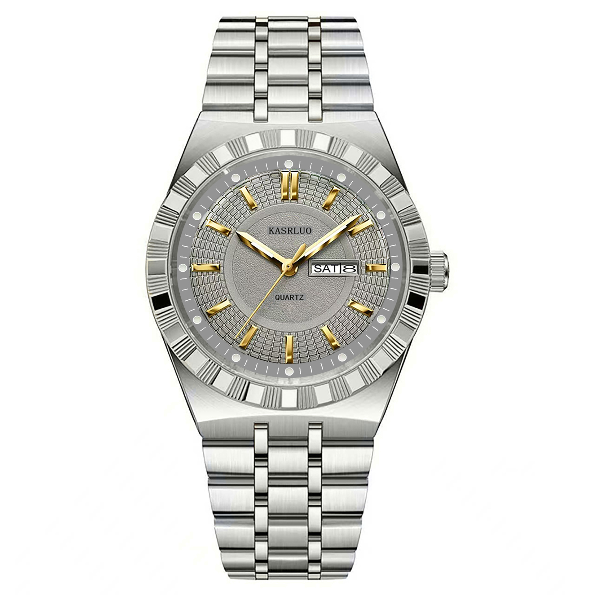 Designer Watch Men's Watch New Stainless Steel Waterproof Fashion Non-mechanical Luxury Watch Luminous Calendar Steel Band Quartz Watch