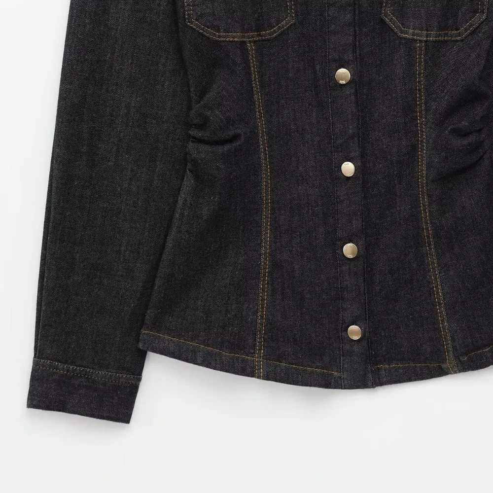 Women Slimfit Denim Jacket Jeans Set Lapel Single Breasted Pocket Coat Highwaist Button Zip Trousers Spring Fall New SuitT251022