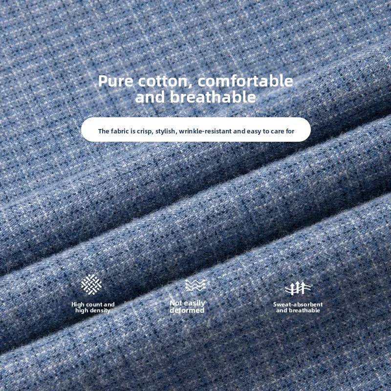 Top Grade 100 Cotton Wrinklefree Easycare Men Shirt Long Sleeve Breathable Button Down Checkered Slim Business Casual Tops 251016