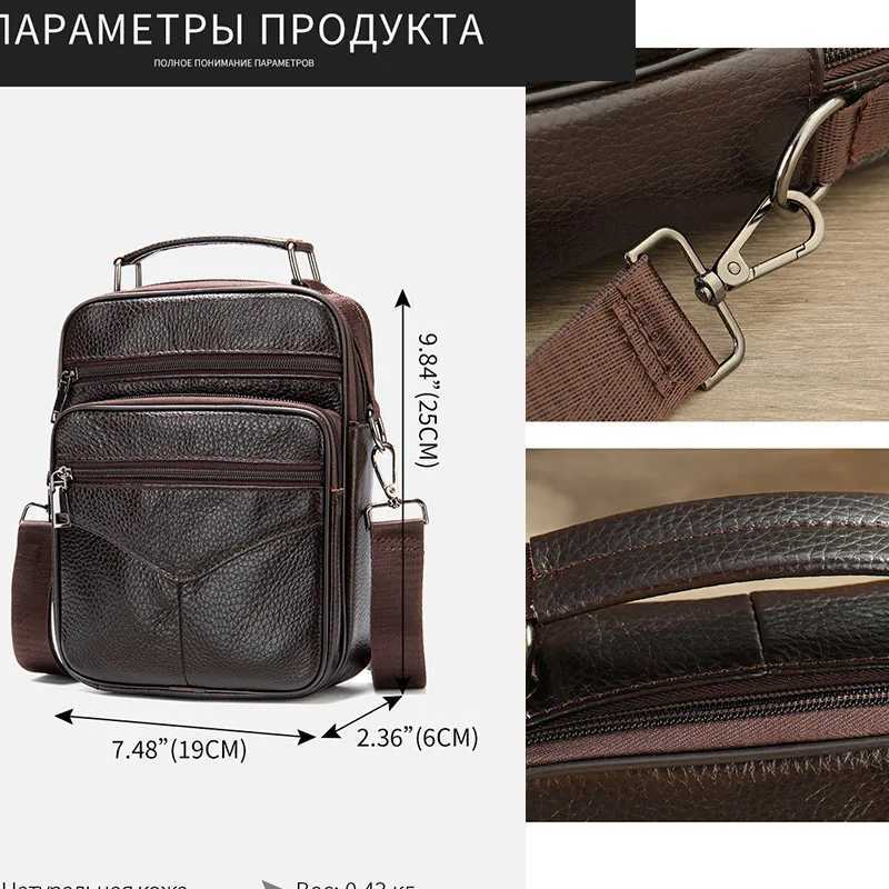 Black Mens Natural Leather Shoulder Bag Small Male Genuine Leather Handbag Easy Travel Crossbody Bag Quality Messenger Bag W251022