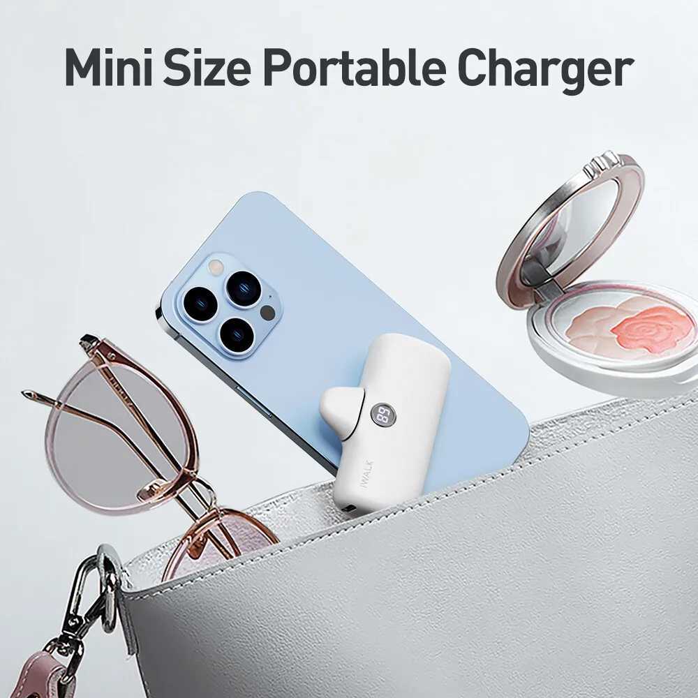 IWALK Capsule Pocket Mini Power Bank Portable 4800mAh Fast Charging Power Bank Digital Display Suitable for iPhone Lightning J251114