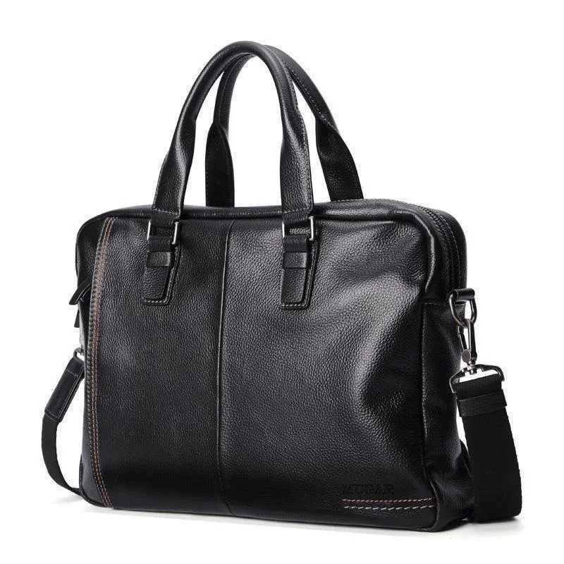High Quality Cowhide Mens Business Handbag shoulder bag 100 Genuine leather Briefcase for men Commuting crossbody bag W251022