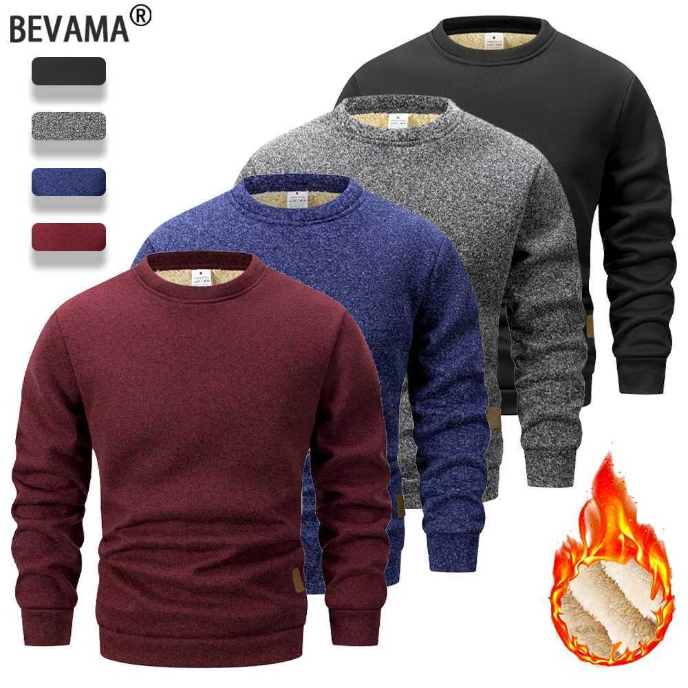 Mens Crew Neck Thicker Sweatshirts Winter Warm Pure Color Long Sleeve Pullover Outdoor Casual Daily Turtleneck Male SportswearXJ251022