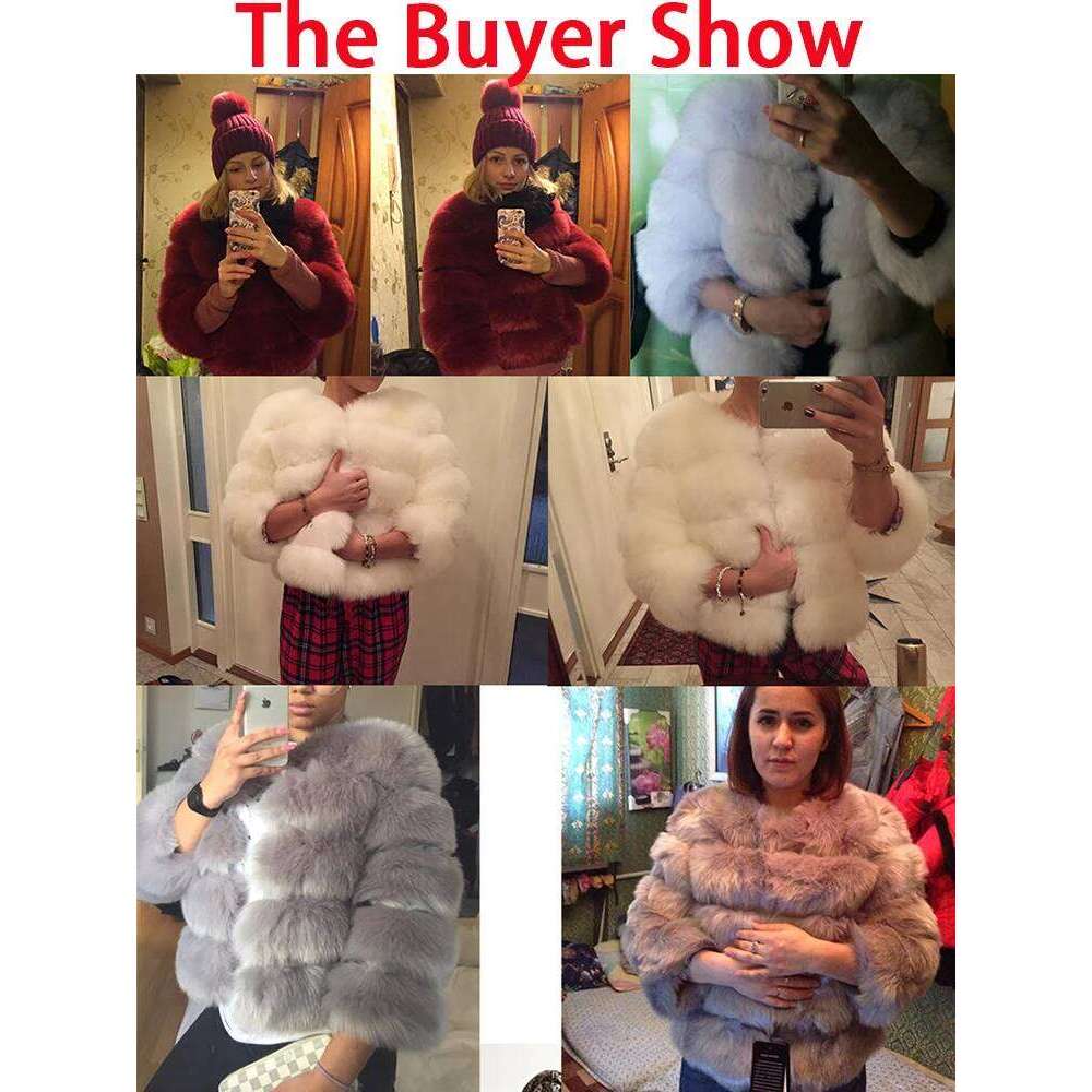 HJQJLJLS 2023 Winter New Fashion Women Faux Coat Female Black Elegant Fluffy Thick Warm Artificial Fox Fur Jacket Outerwear