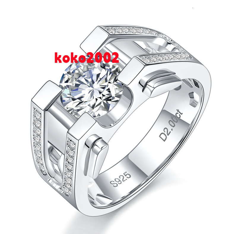 Highquality Moissanite Diamond Ring for Men Twocolor Stylish and Stylish Mens Ox Horn Diamond Ring