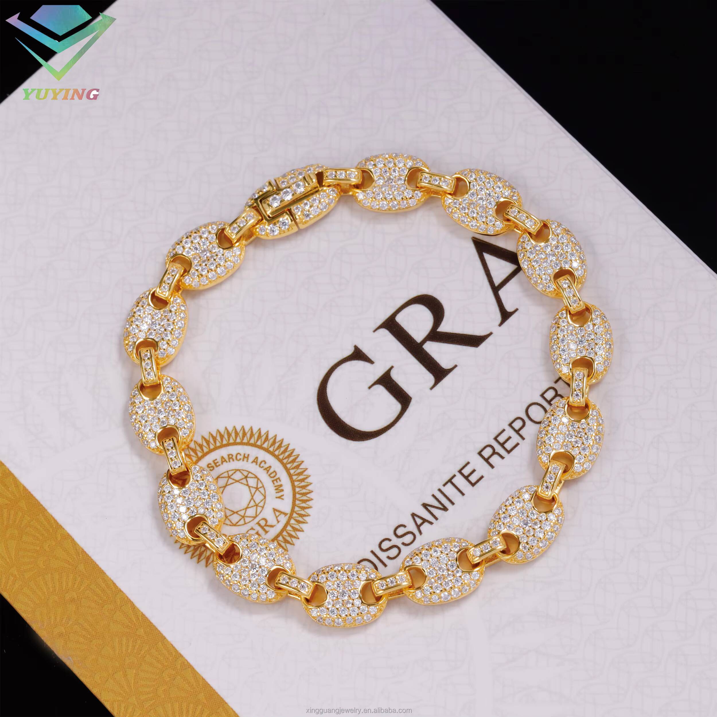 New Arrival boutique Iced Out Moissanite Pig Nose Cuban Lidynamic Chain 925 Silver 6mm 8mm Hip Hop Necklace Cuban Chain Jewelry for Men