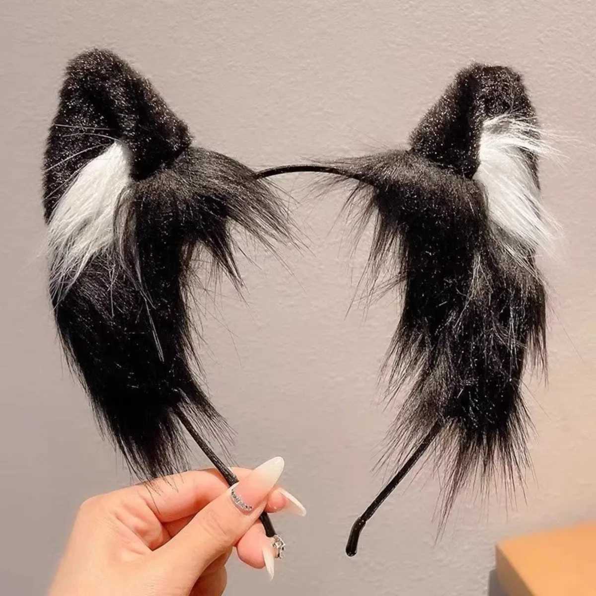 1pcs Cat ear headband Cute plush hairband Holiday dress up Christmas animal Ear hoop hair accessories V251022