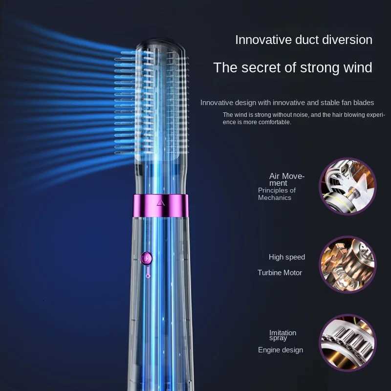 5In1 Negative Ion Hair Dryer Home Use Hot Air Comb Hair Straightening and Curling Hair Styling Curling Iron Professional HairXJ251022