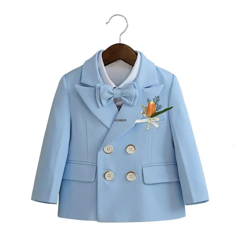 Korea Boys Pography Suit Children Wedding Dress Kids Stage Performance Blazer Suit Baby Birthday Formal Ceremony Costume 251021