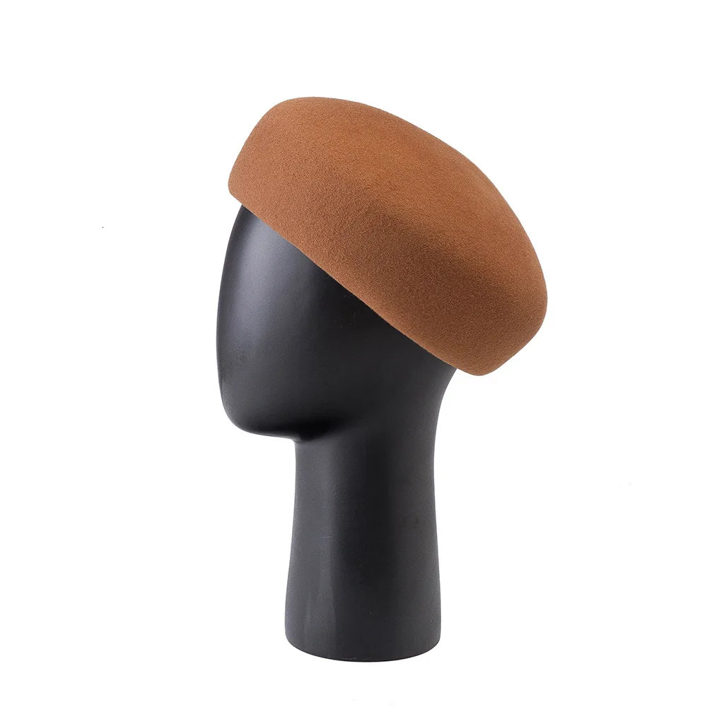 Autumn Winter 100 Wool Felt Blocked Beret Women Bread Pumpkin Berets Men Ladies Painter Pillbox hat 251016