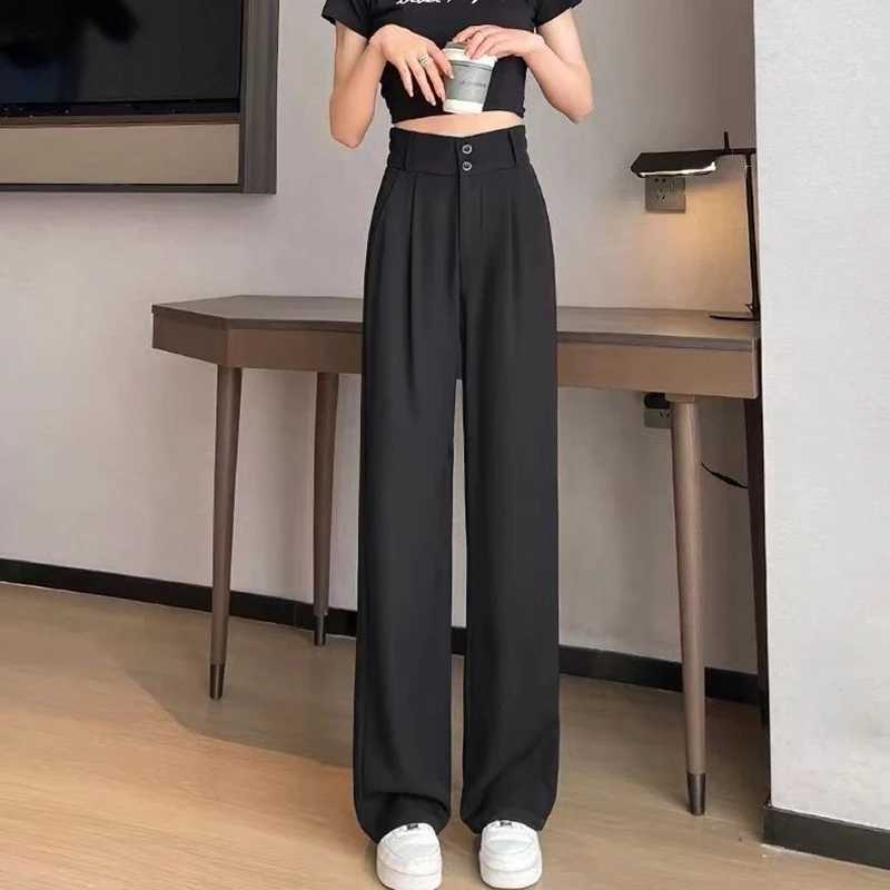 Lady Baggy High Waist Suit Pants Women Classic Designer Straight Leg Trousers Girls Fashion Casual Daily SlacksT251022