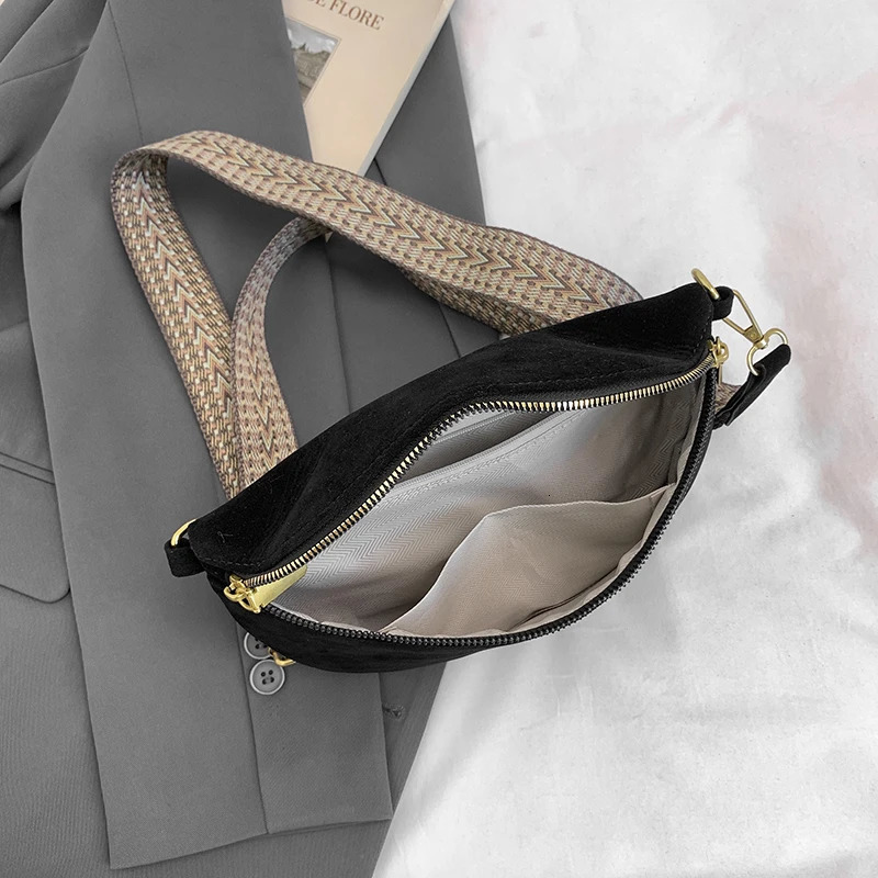 Womens Chest Bag Faux Suede Waist Fashion Fanny Pack Adjustable Strap Hip pack ner Shoulder Crossbody Bags Phone Purse 251014