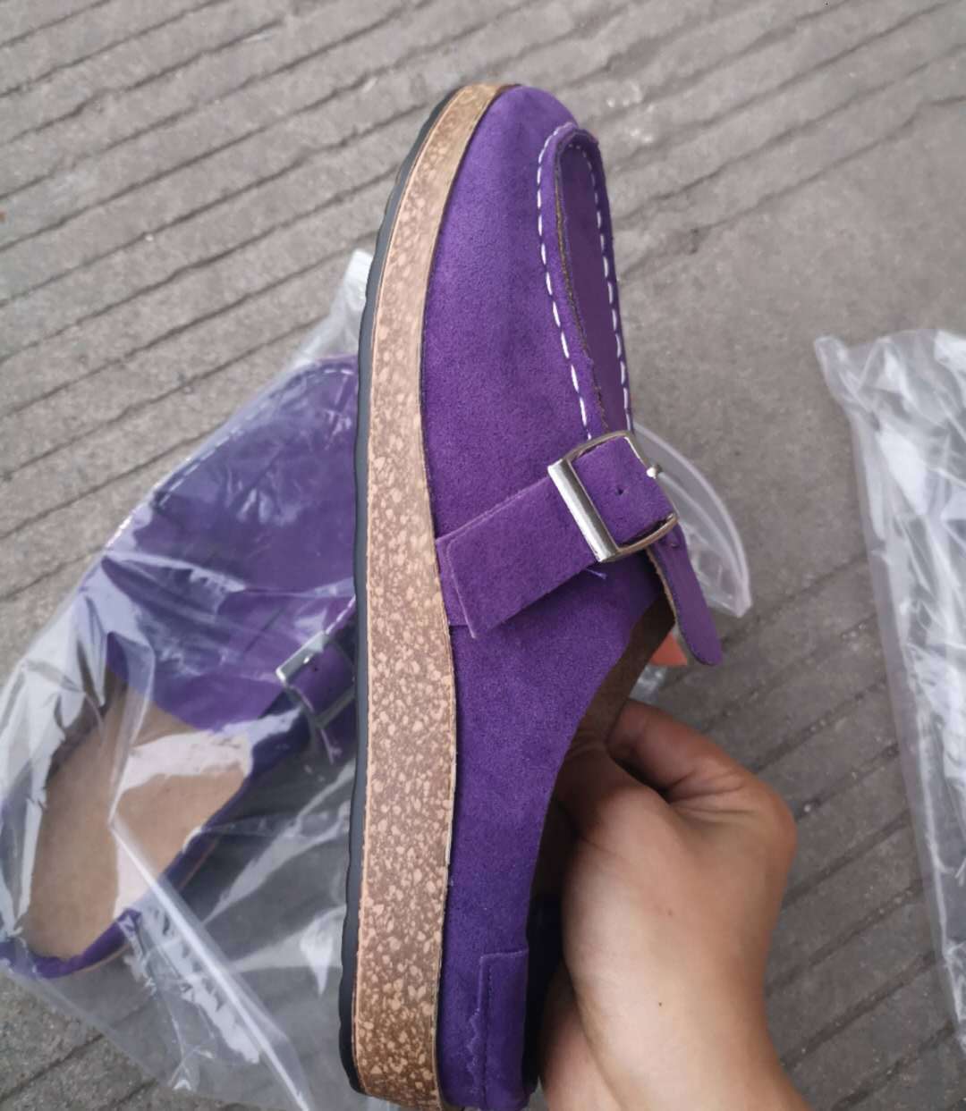 jifffly designer shoes men's shoes round head low heel luxury casual half-slipper large size sandals women's shoes