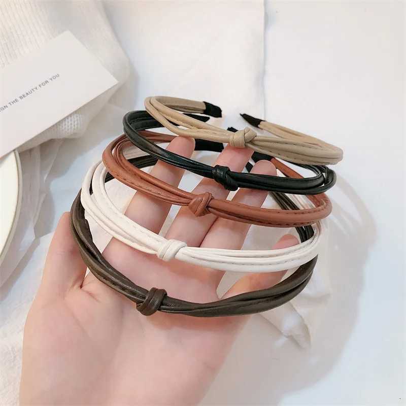 PU Leather Hairbands for Women Cross Knot Wide Side Bow Headband Hair Hoop Nonslip Hair bands Girls Hair Accessories V251022