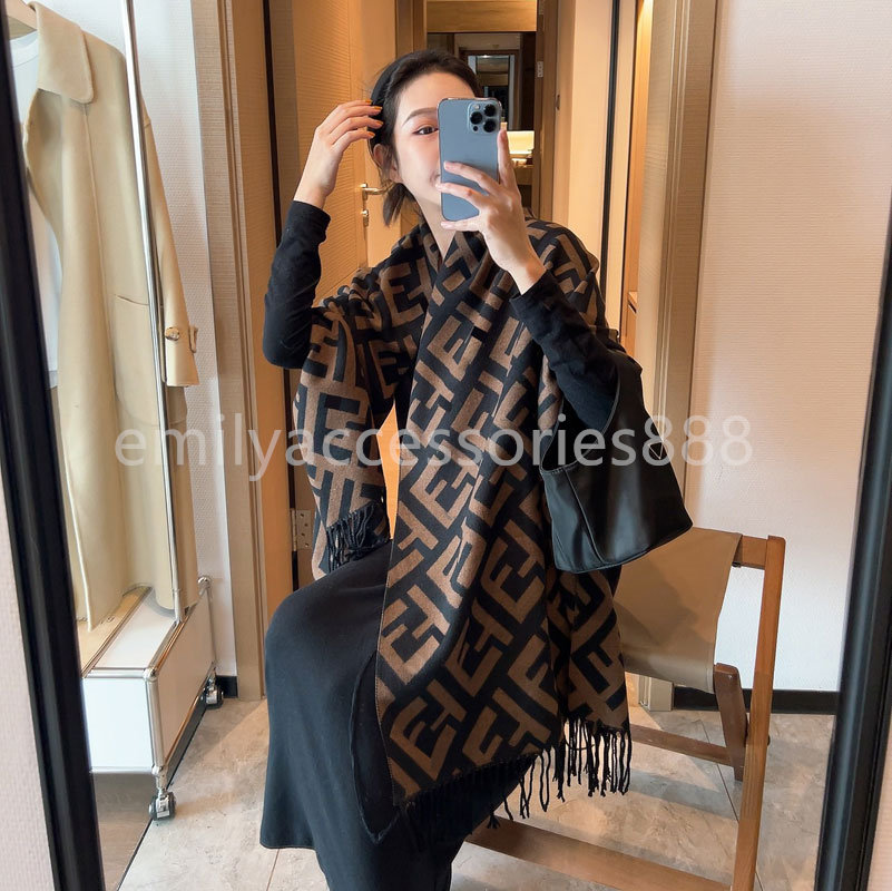 Designer scarf for women cashmere scarf men and women winter scarves ladies luxury shawls big letter pattern sjaal wool long tassel wraps print pashmina echarpe