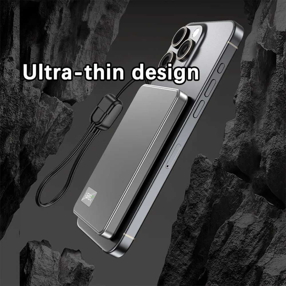 30000mAh Portable UltraThin Metal Wireless Magnetic Power Supply Supporting PD25W Charging Suitable For IPhone J251114