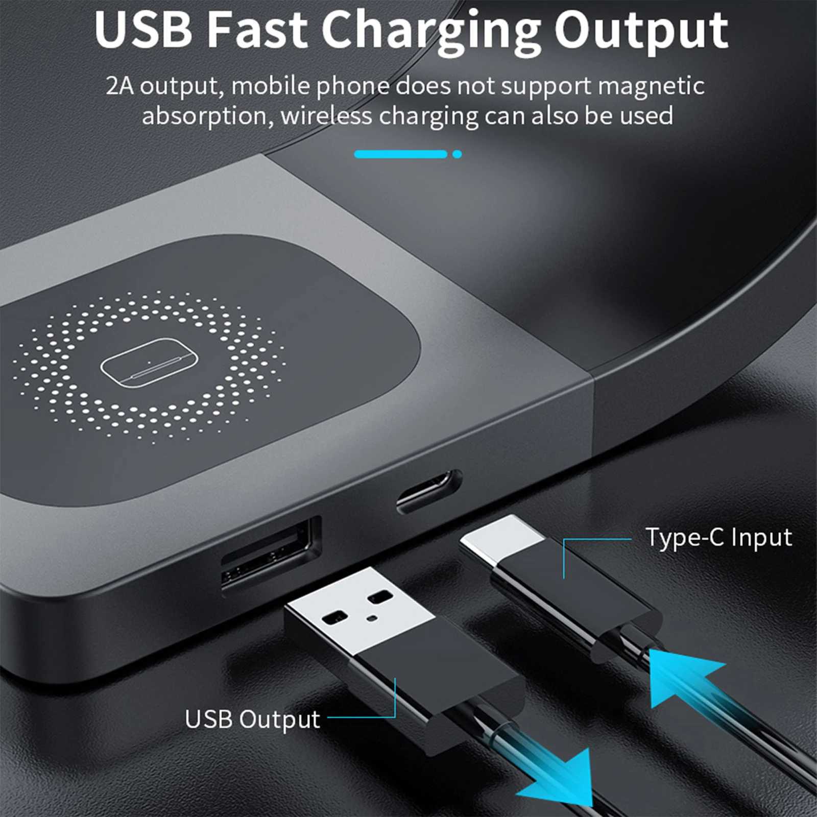 4 in 1 Wireless Charger Metal Shell Magnetic 15W Fast Charging Station Stand for iPhone 1217 Mobile Phones Airpods Watch J251114