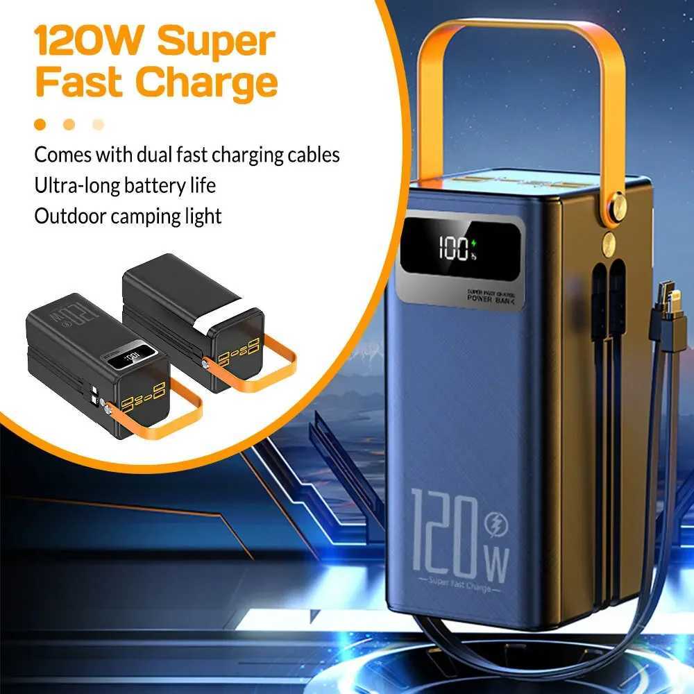 Portable Power Bank 120W 80000mAH Super Fast Charger Large Capacity External Battery Supports Simultaneous Charging of 7 Devices J251114