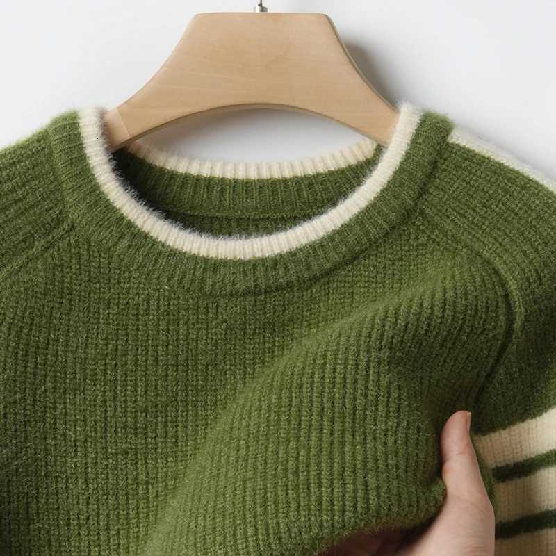 High EEnd Design Mens ONeck Pullover Knit Sweater Winter New Contrast Color Warm Sweater Comfortable Gentle Trend Menswear TopXJ251022