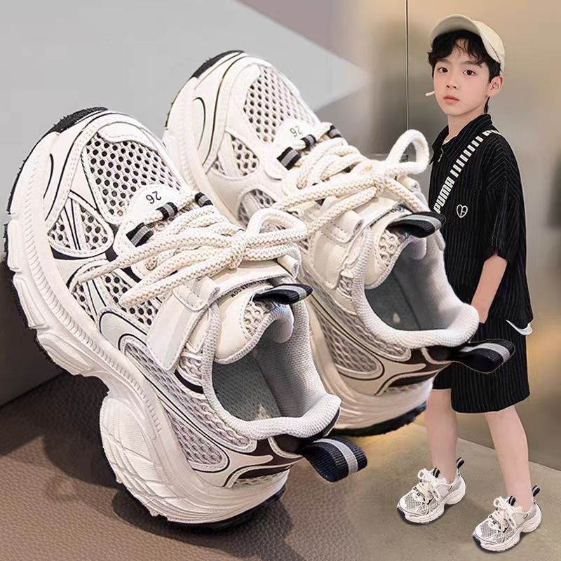 Free shipping Fashionable breathable mesh sports style children's mesh shoes spring autumn men shoes girls dad shoes new