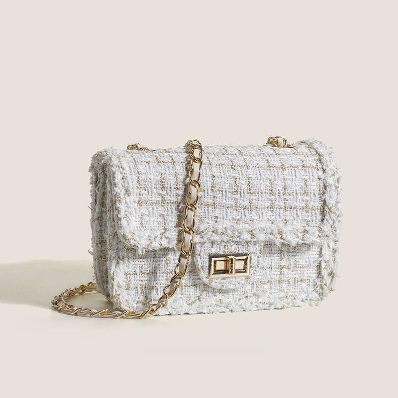 Niche design women's underarm style chain high end shoulder crossbody small square bag