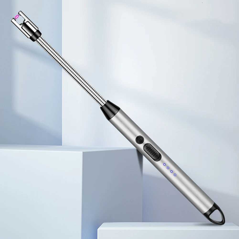 USB Windproof BBQ Lighter 360 Electric Arc Flameless Plasma Ignition Long Kitchen Lighters Gas Lighter for Candle Gas Stove C251022
