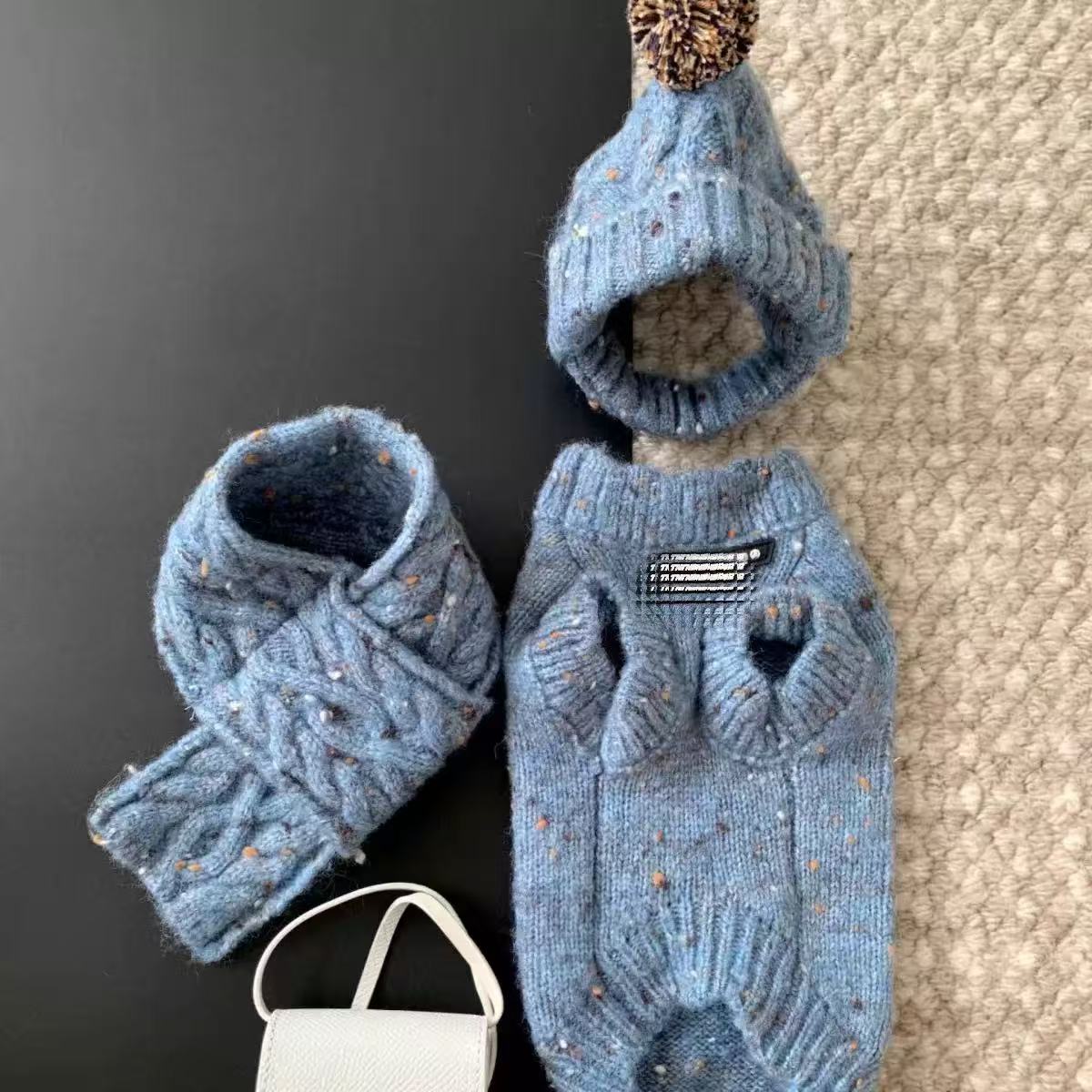 T1783 Pet Clothes Autumn and Winter Sweater Set Small Dog Bichon Pomeranian Yorkshire Terrier Cat Dog Warm Two-legged