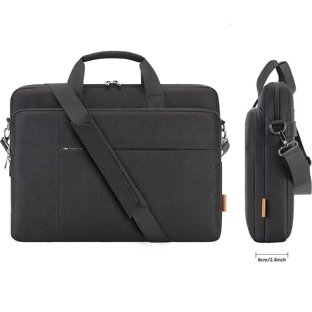 DOMISO 14 156 173 inch Laptop Bag Business Briefcase Waterresistant Notebook Messenger Shoulder Bag for Laptop Black W251022