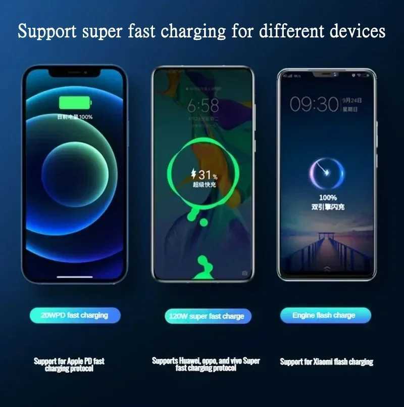 80000mAh Power Bank 120W Super Fast Charging 100 Sufficient Capacity Portable Battery Charger Digital Display For iPhone J251114