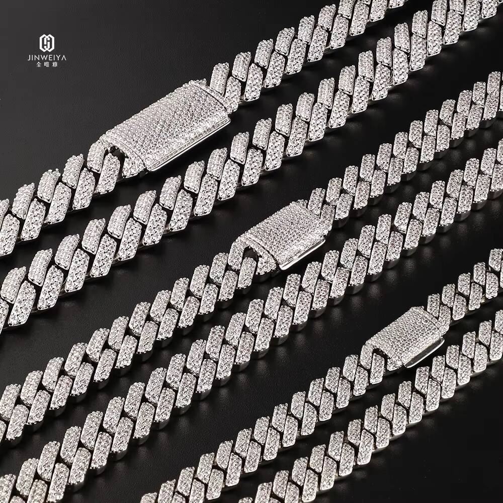 High Quality 8mm12mm Moissanite Jewelry VVS Hip Hop Cuban Link Chain for Men Fashionable Necklaces