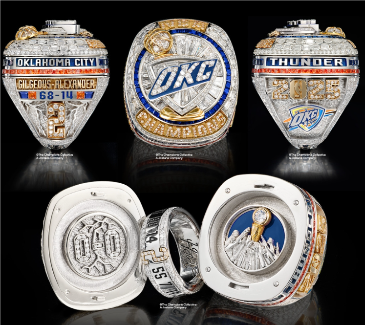 2024 2025 OKC Thunder SGA Basketball Team Champion Championship Commemorative Ring With Wooden Display Box Souvenir Men Fan Gift Wholesale The Newest