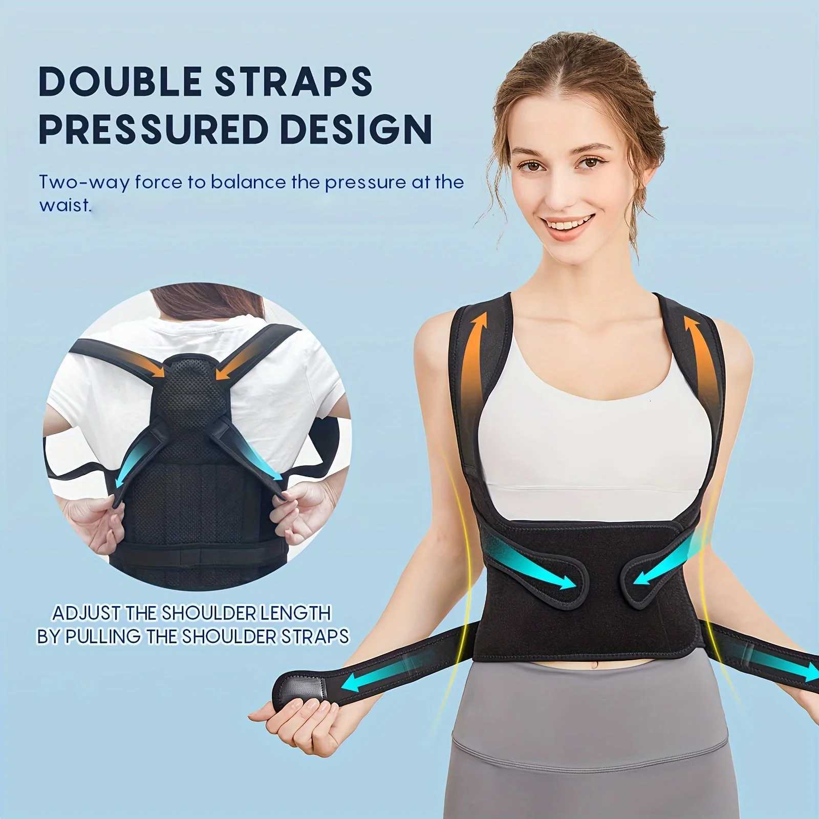 Back Brace Posture Corrector For Unisex Shoulder Straightener Adjustable Full Back Support Upper Hunchback Spine Corrector D251022