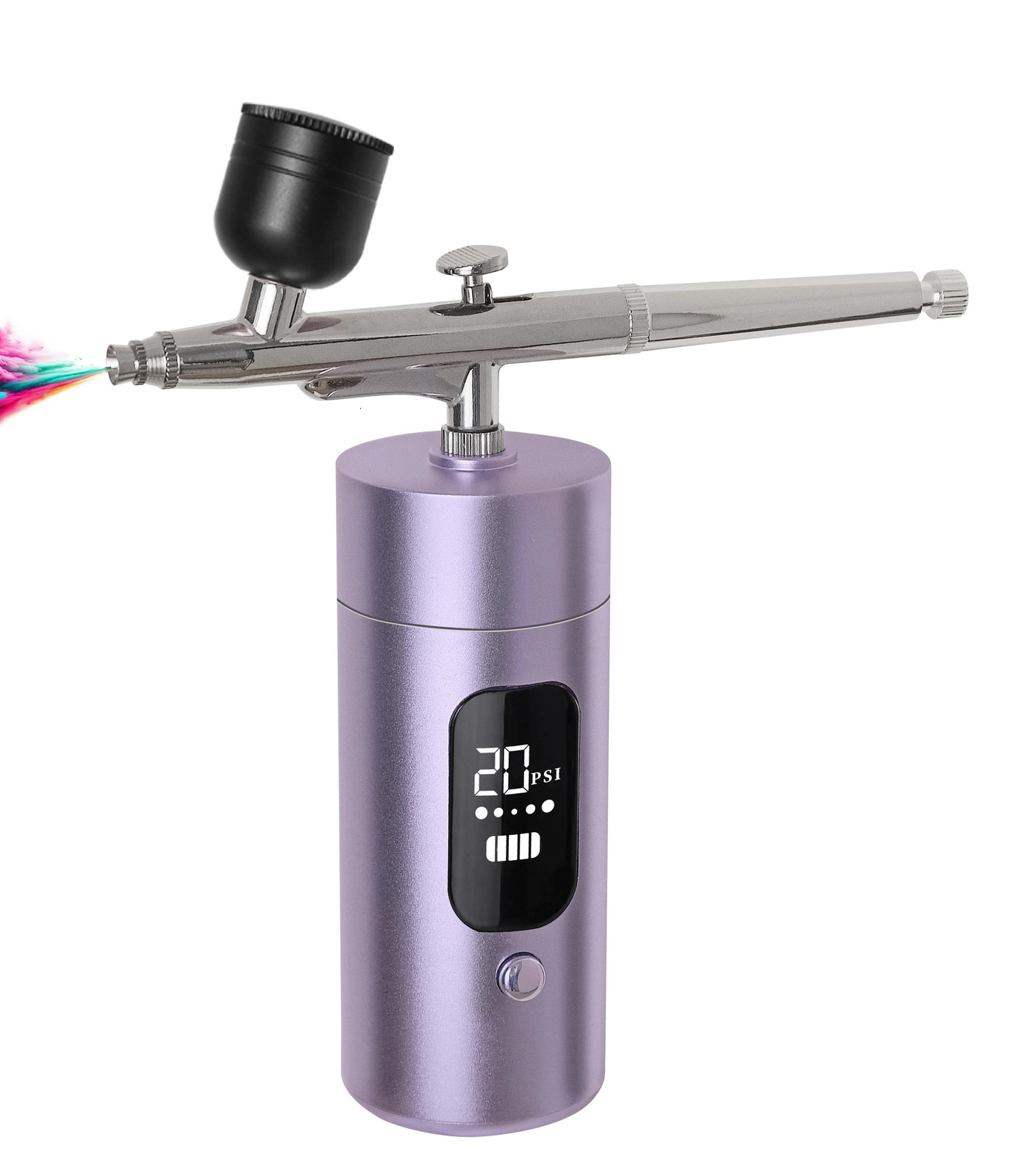 Purple airpump airbrush with display threespeed adjustable for painting model coloring nail art airbrush makeup coloring ca 251015