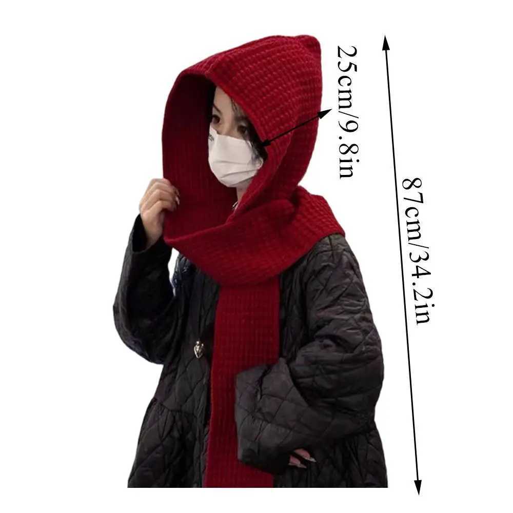 Hooded Scarf Early Autumn Scarf Hats Fashion Ear Protector Beanies Useful Earmuffs Cap Winter Thicken Items Women Neck Scarf J251022