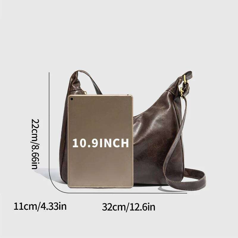 New Women's Fashion Handbags Retro Solid Color PU Leather Shoulder Underarm Bag Casual Women Hobos Messenger Bags Suo251022