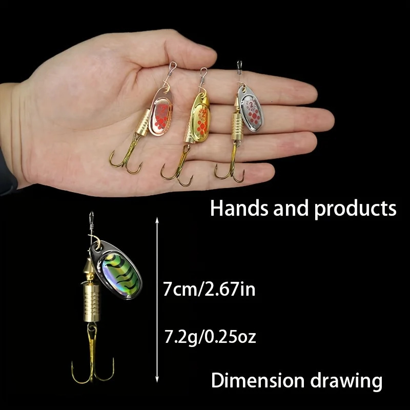Spinner Baits Fishing Lures Treble Hook Metal Blade Spinners MultiColor Kit Bass Accessories 251022