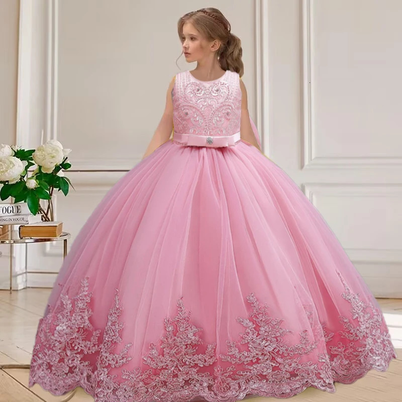2025 Selling Girl Party Dress Gorgeous Big Bow Graduation Ball Dress 4 68 10 12 Elegant Birthday Dress Girl dresses 251021