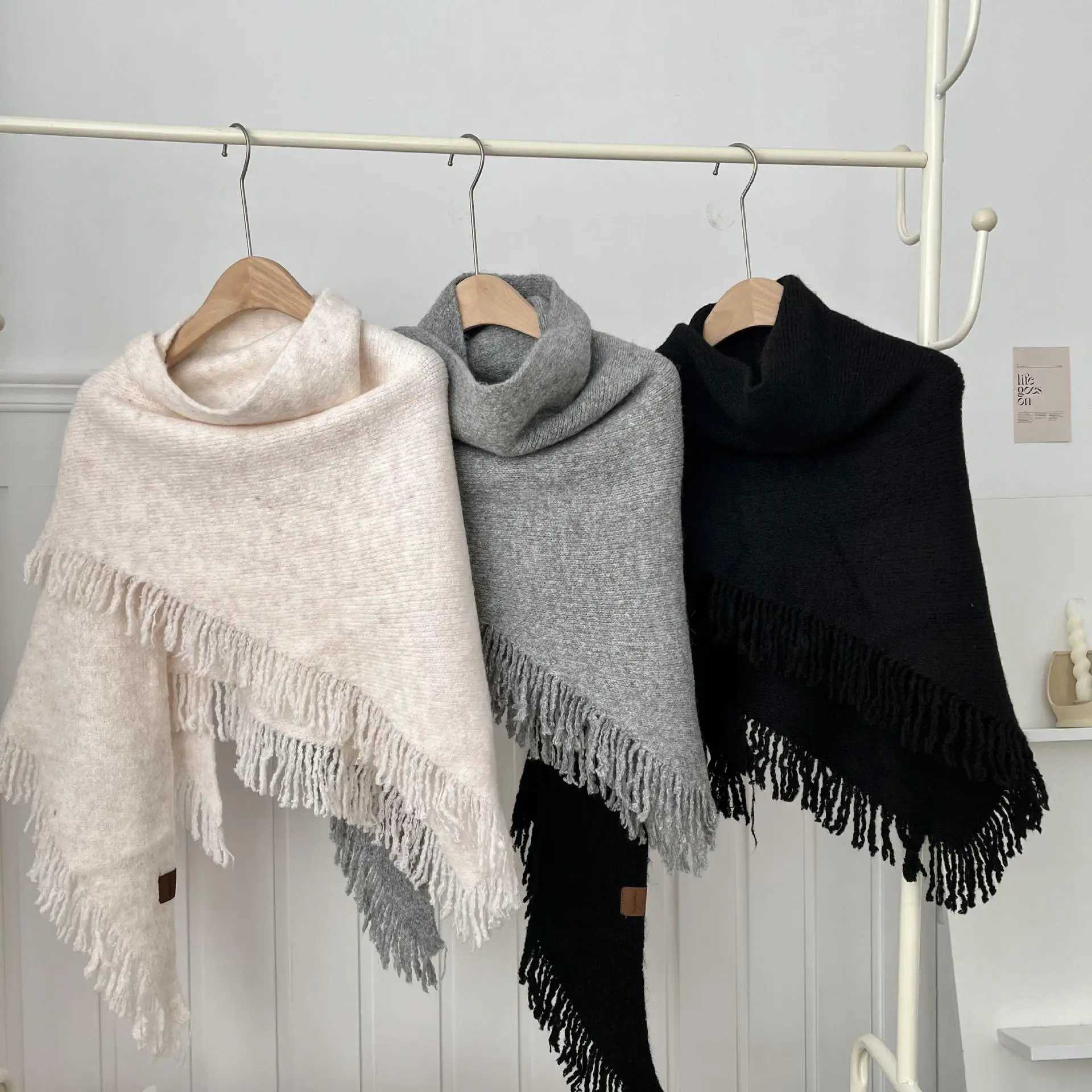 Elegant 15 Wool Fringe Knitted Shawl Elegant Dowager Scarf Women Luxury Fashion Neck Warm Shawls Woman Luxury Designer Scarf J251129
