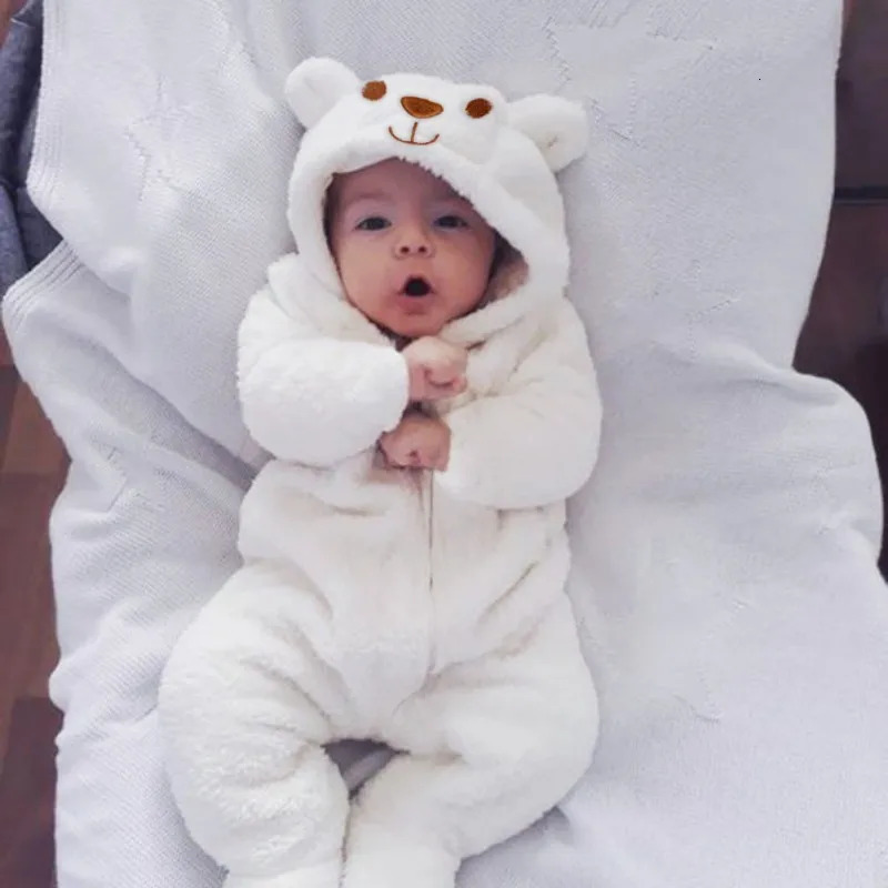 Winter Baby Clothes Cute Cartoon Bear Rompers Pajamas Cotton Infant Boy Girls Animal Costume Zipper Jumpsuit 024 Months 251022