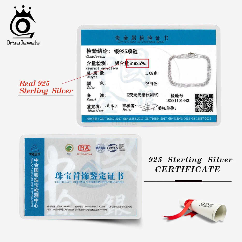 ORSA JEWELS 14K Gold Plated Genuine 925 Sterling Silver Paperclip Neck Chain 69312mm Link Necklace for Women Men Jewelry SC39 U251022