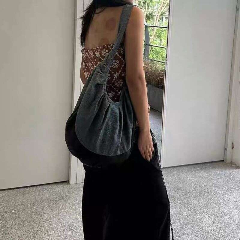 Pleated Design Shoulder Handbag Casual Daily Personalized Niche Simple Commuting